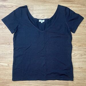 Emporio Armani Antinea Srl Fitted Sweater Short Sleeve Women’s Sz 12 Silk Blend